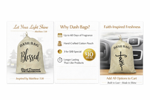 Load image into Gallery viewer, "Blessed" Dash Bag air freshener (Inspirational)
