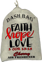 Load image into Gallery viewer, &quot;Faith, Hope, Love&quot; Dash Bag air freshener (Inspirational)