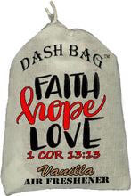 Load image into Gallery viewer, &quot;Faith, Hope, Love&quot; Dash Bag air freshener (Inspirational)