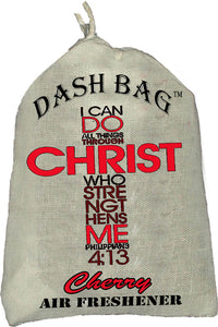 "I can do all things" Dash Bag air freshener (Inspirational)