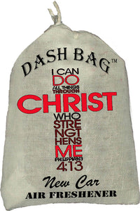 "I can do all things" Dash Bag air freshener (Inspirational)