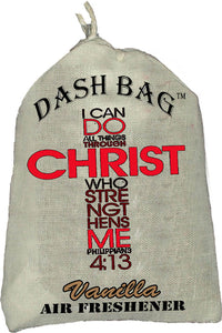 "I can do all things" Dash Bag air freshener (Inspirational)